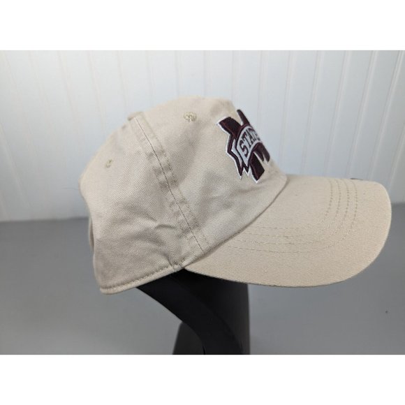 Mississippi State Bulldogs Hat Cap NCAA‎ Adjustable Snap Adult Unisex Beige - Picture 3 of 6